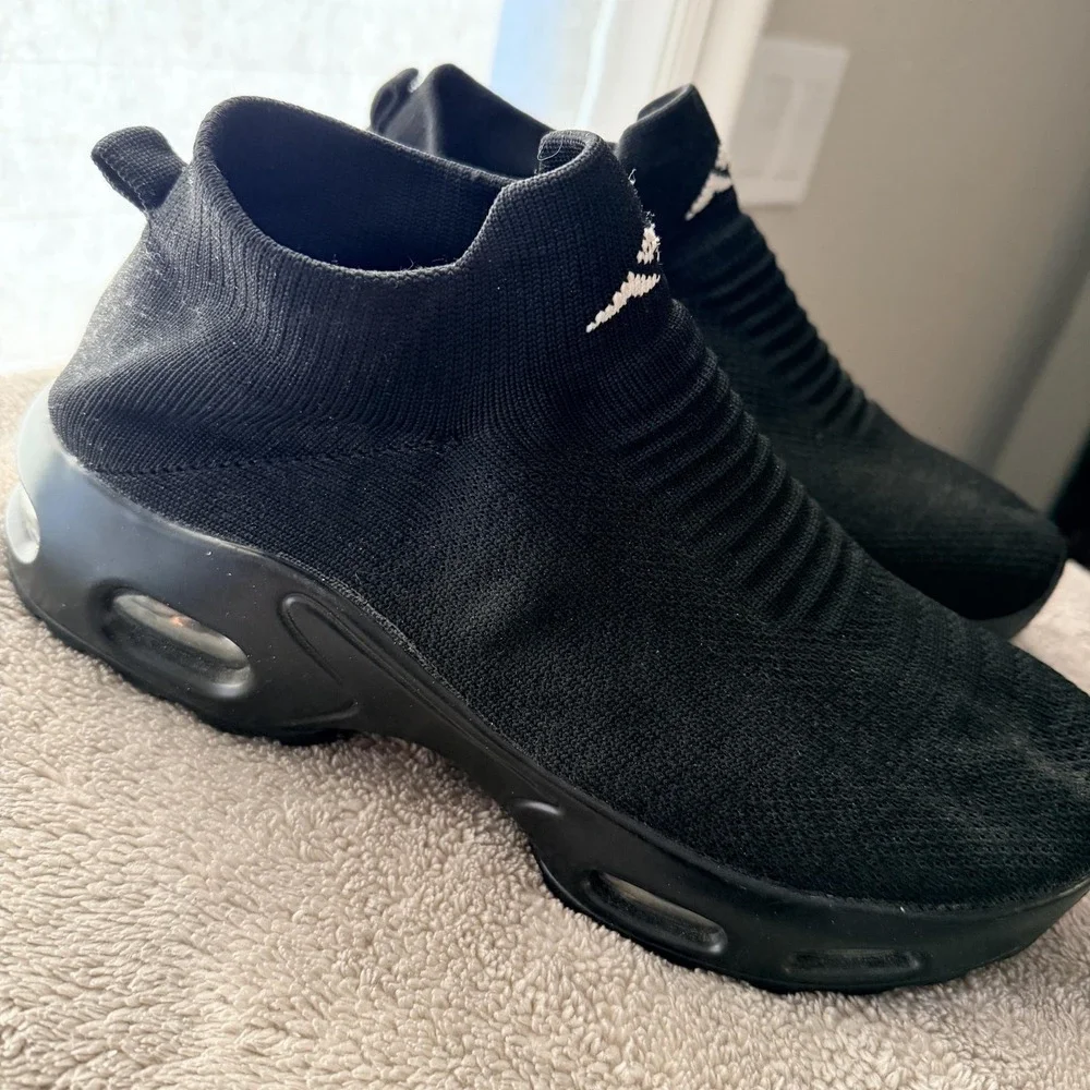 Mishansha Shoes Mens Size 8.5 Black Mesh Slip On Air Cushion Athletic Sneakers